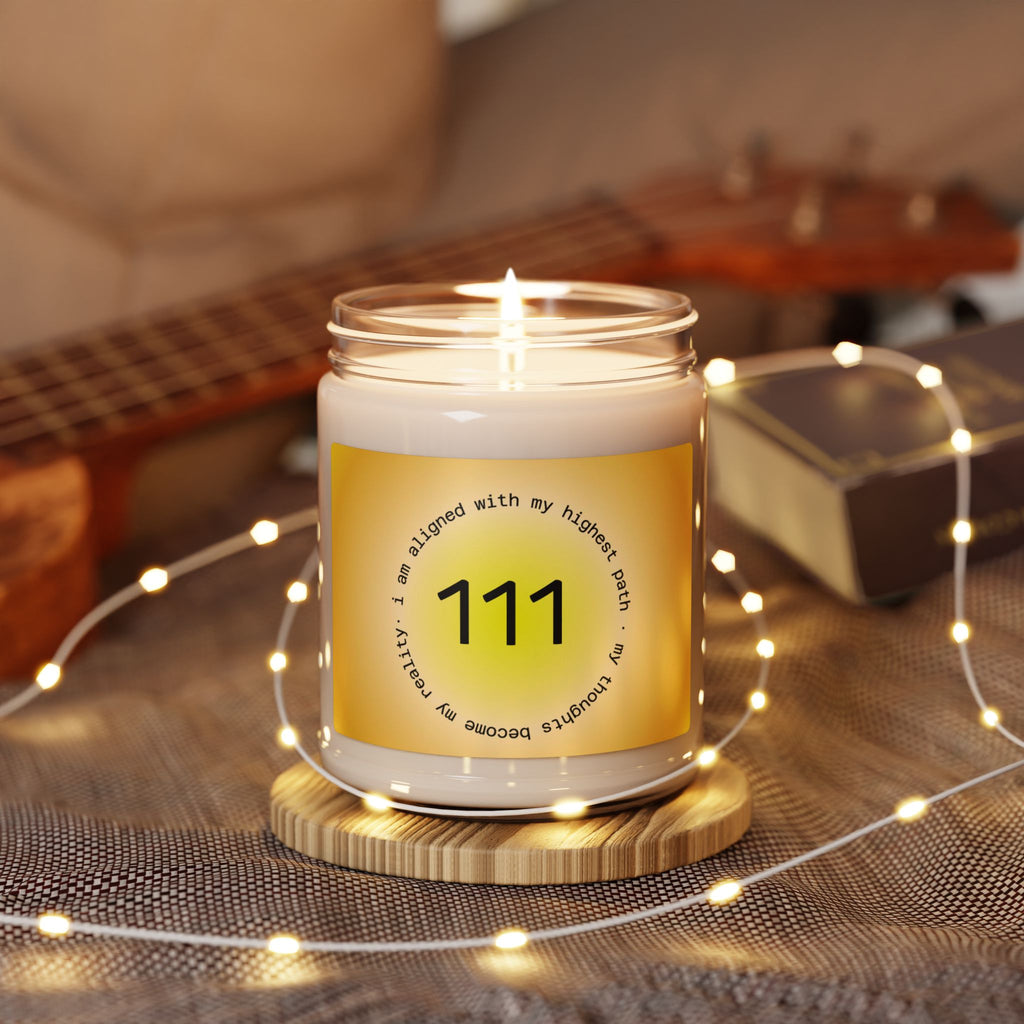 111 Affirmation Soy Candle — 9oz Scented Jar for Meditation & Manifestation