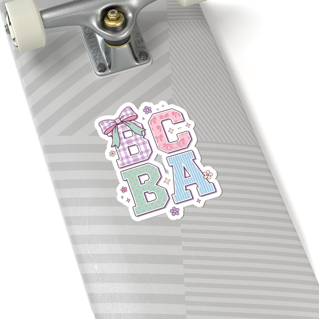 "BCBA" Pastel Letters Sticker | Cute Pastel BCBA Sticker Gift for Behavior Analysts