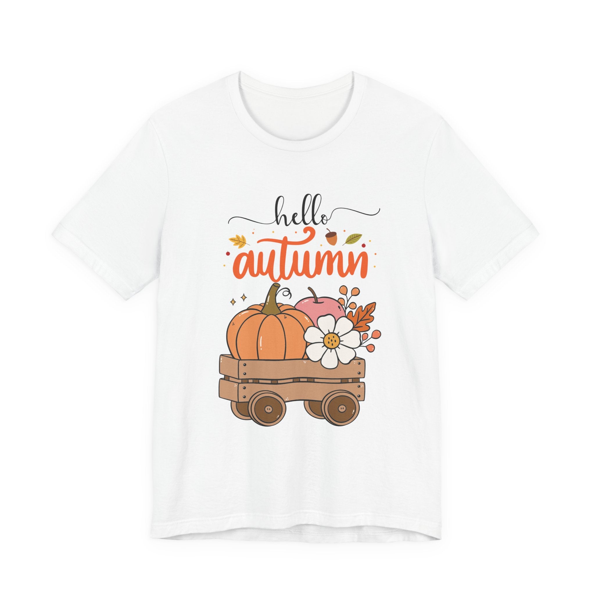Hello Autumn Tee — Pumpkin Wagon Fall Shirt