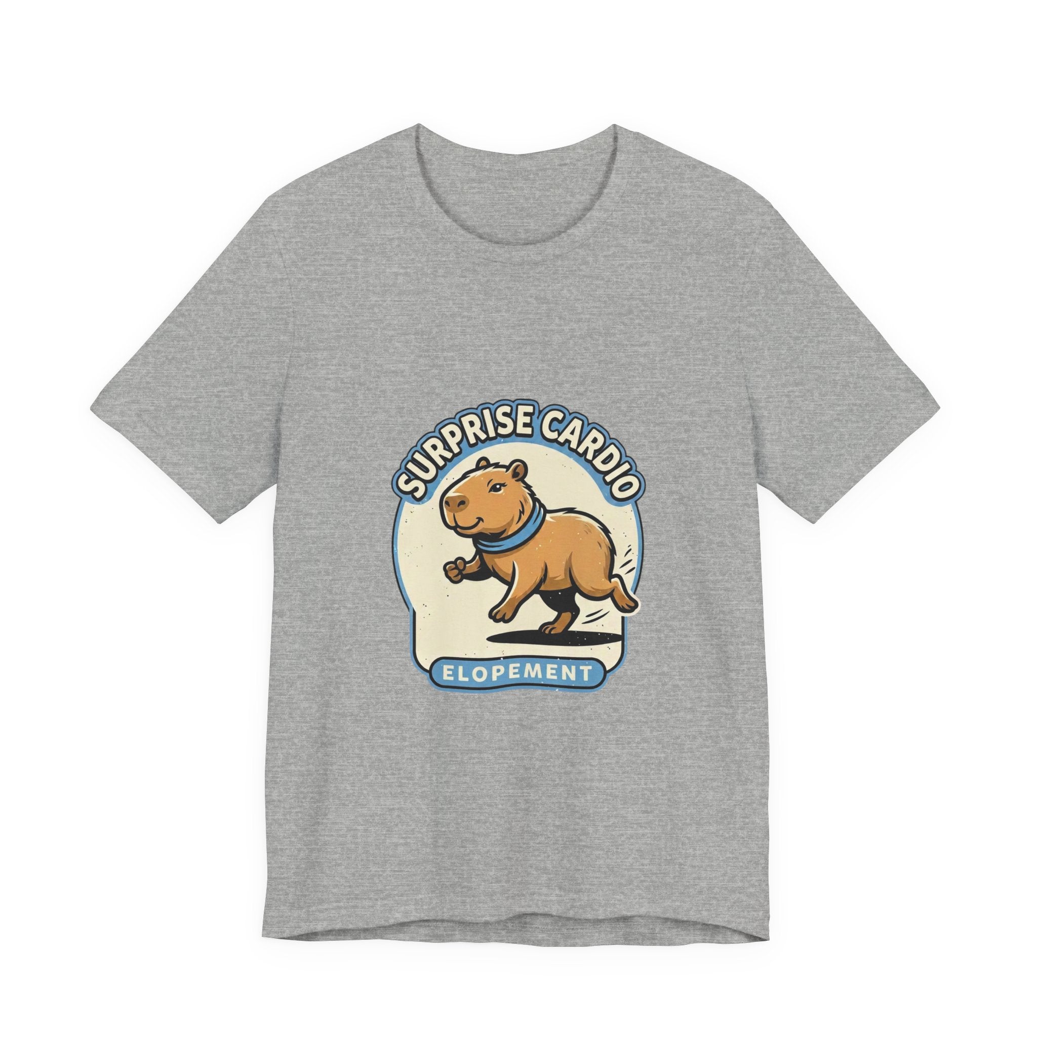 Surprise Cardio Elopement Tee — Cute Capybara Graphic T‑Shirt