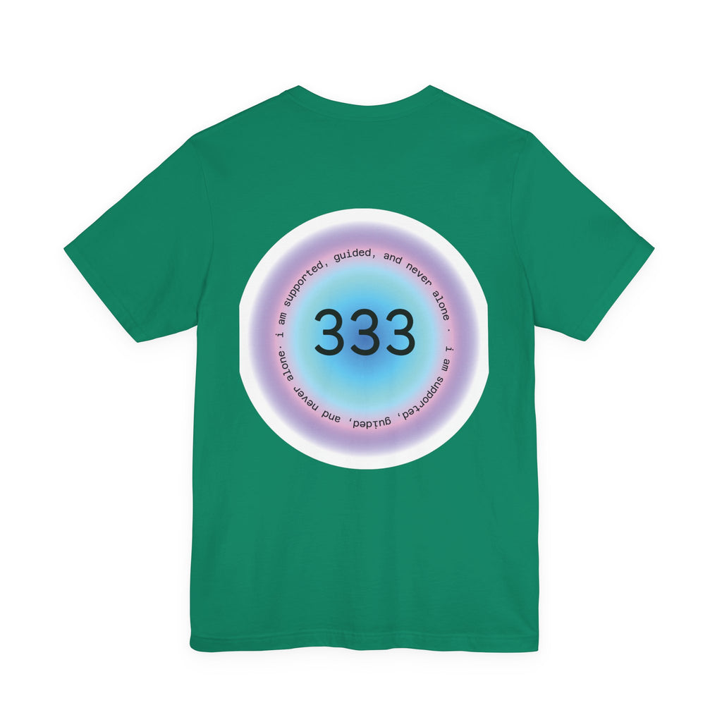 333 Angel Number T‑Shirt — Spiritual Numerology Tee with Guided, Loved, Protected Message