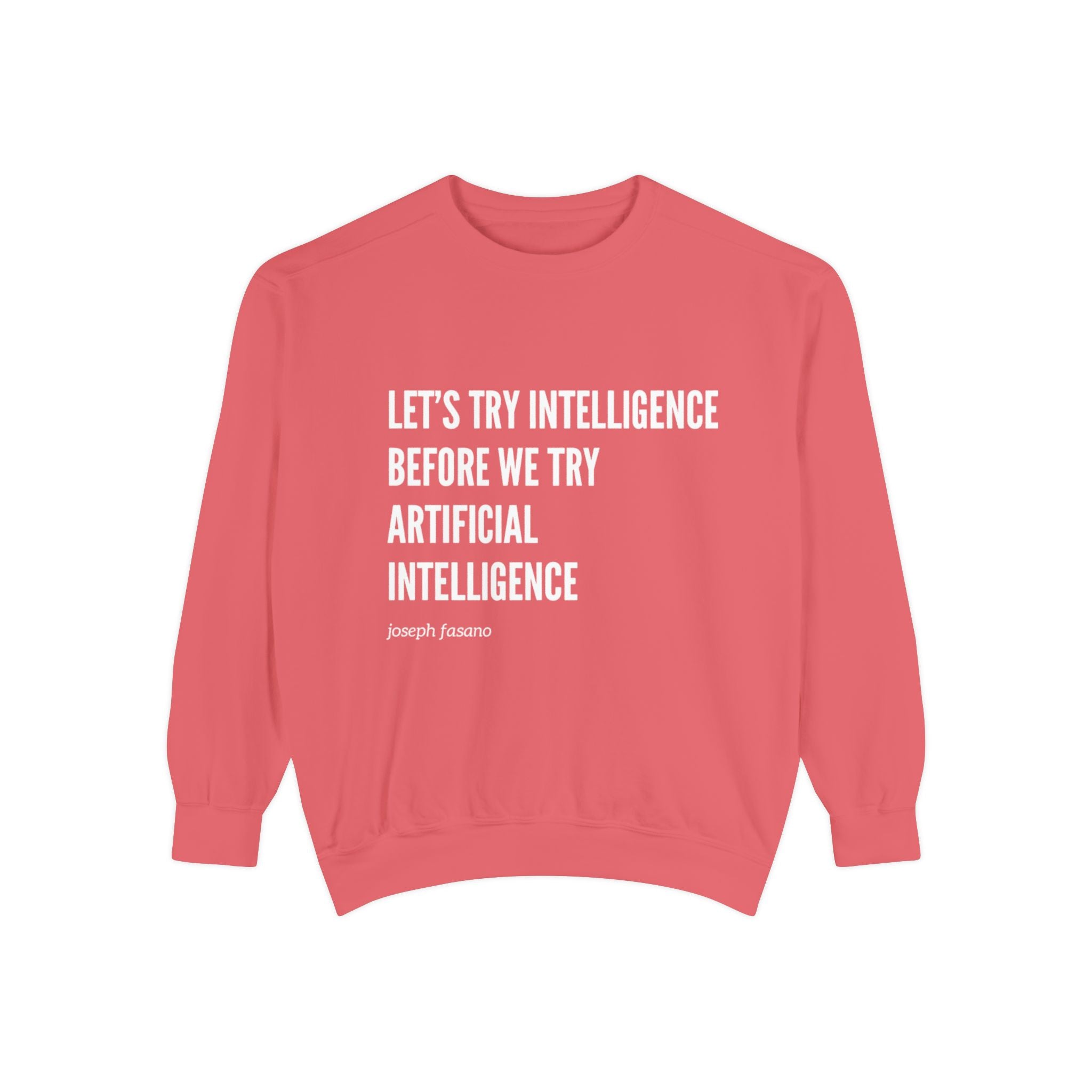 "try intelligence" crew neck sweatshirt
