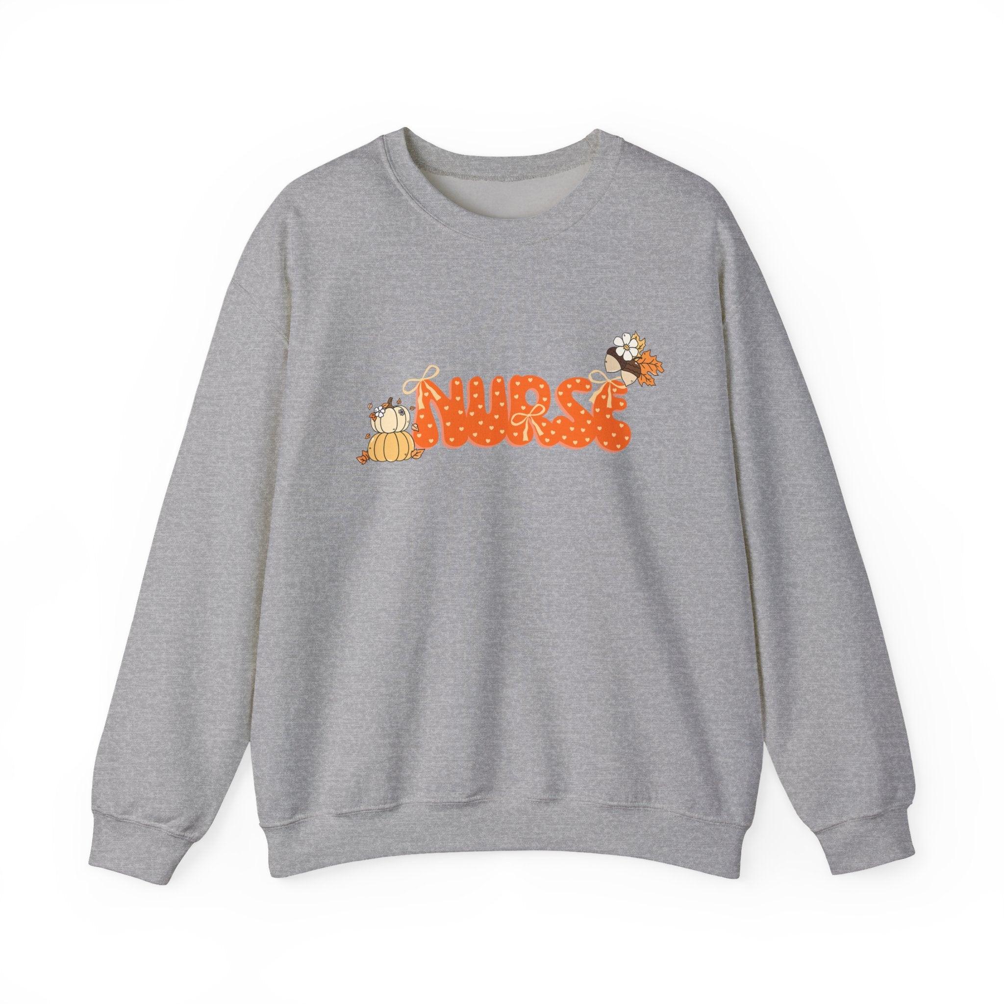 Nurse Halloween Crewneck Sweatshirt — Pumpkin & Candy Cute Nurse Shirt