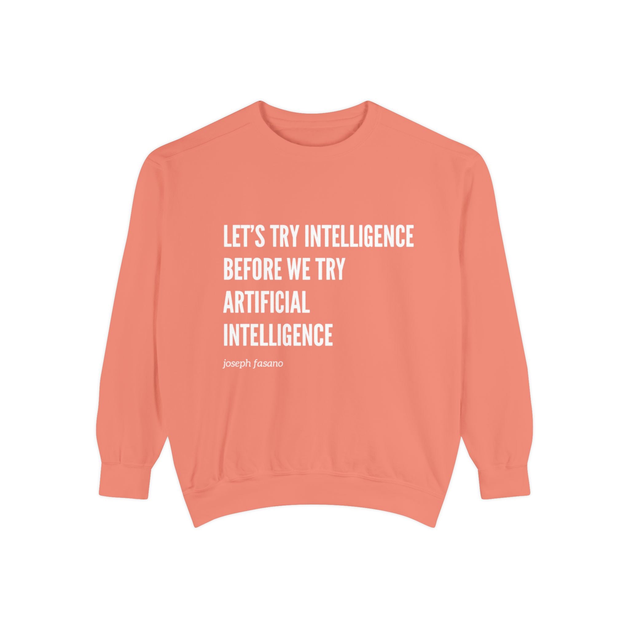 "try intelligence" crew neck sweatshirt