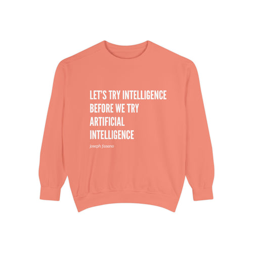 "try intelligence" crew neck sweatshirt