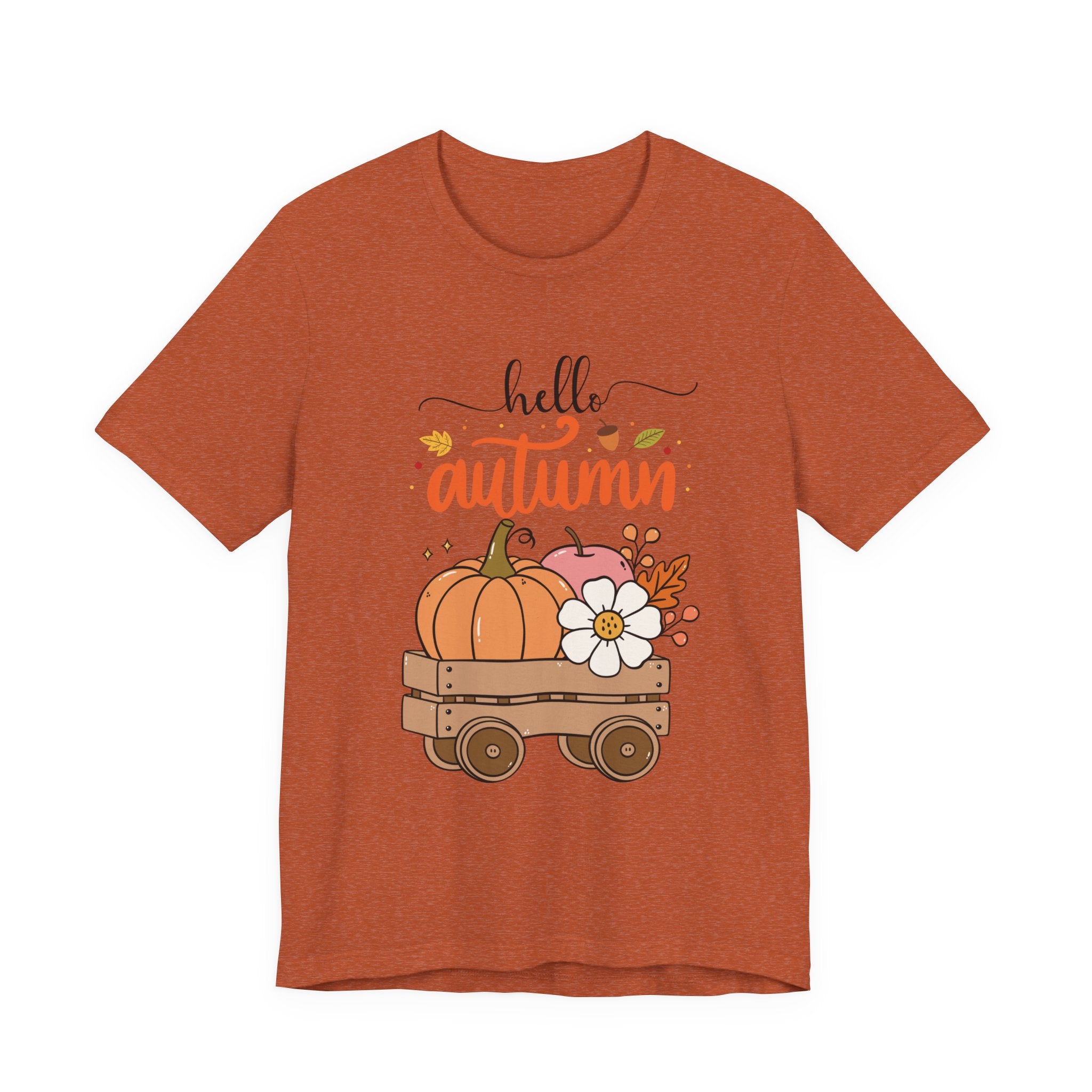 Hello Autumn Tee — Pumpkin Wagon Fall Shirt
