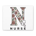 Floral 'N' Nurse Stretched Canvas Wall Art — Decorative Nurse Gift