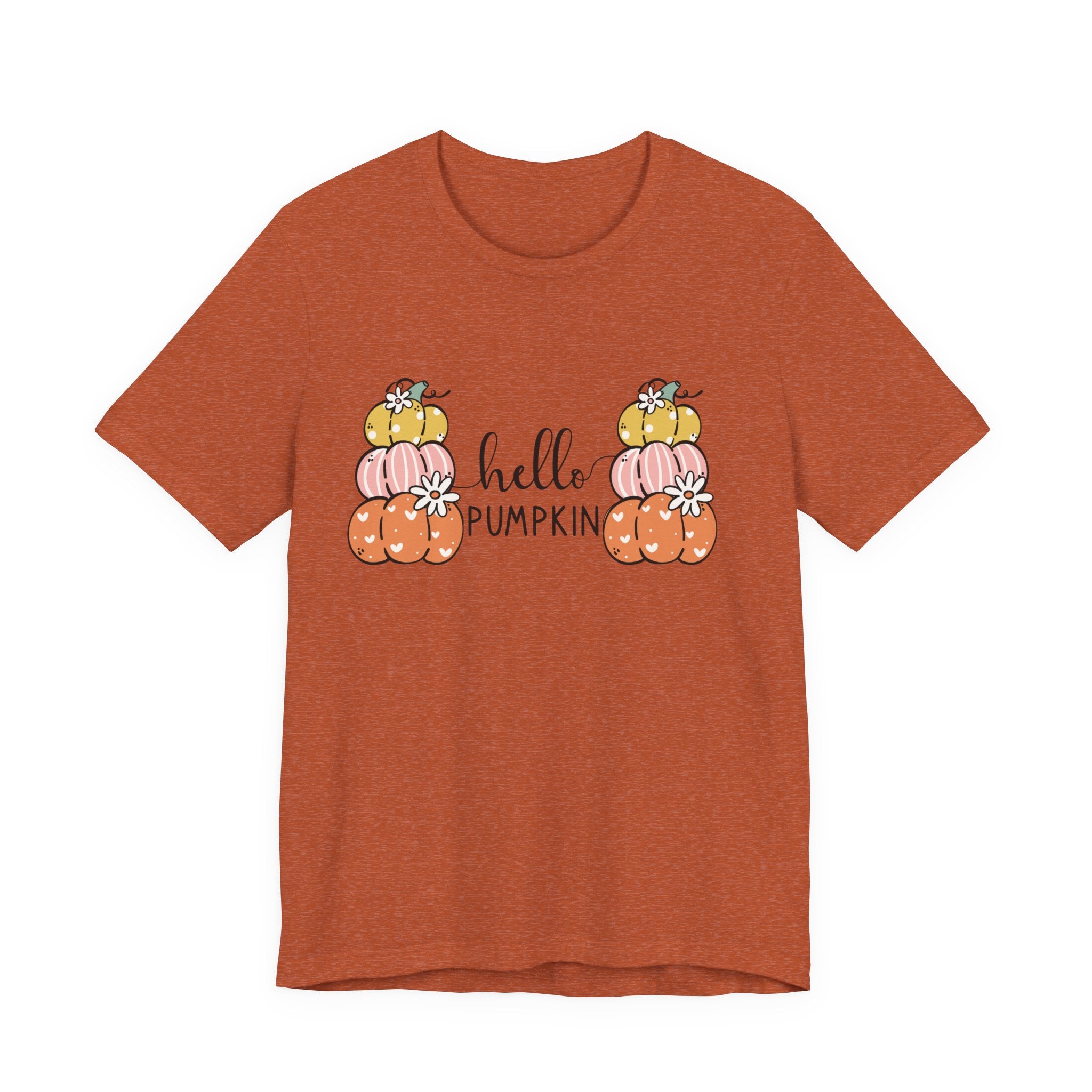 Hello Pumpkin T‑Shirt — Cute Stacked Pumpkins Fall Tee