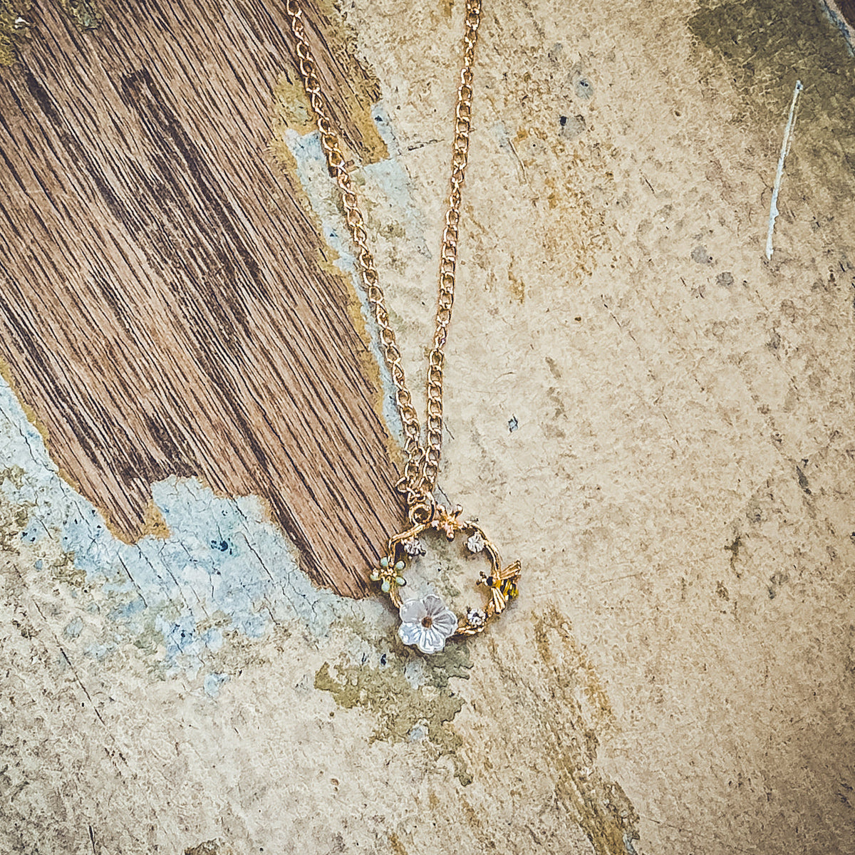 Gold Bumble Bee Necklace