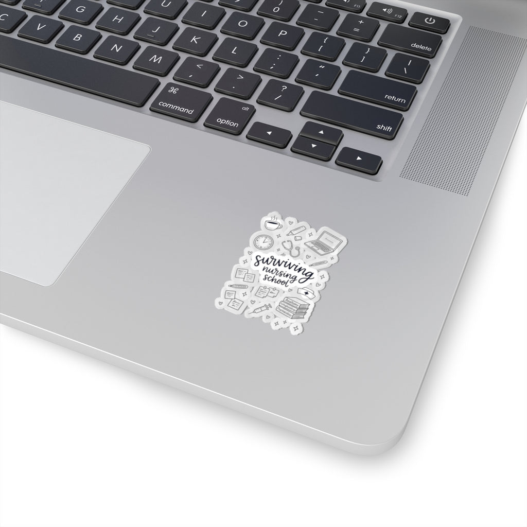 Surviving Nursing School Kiss-Cut Sticker Sheet — Nursing Student Laptop Decal