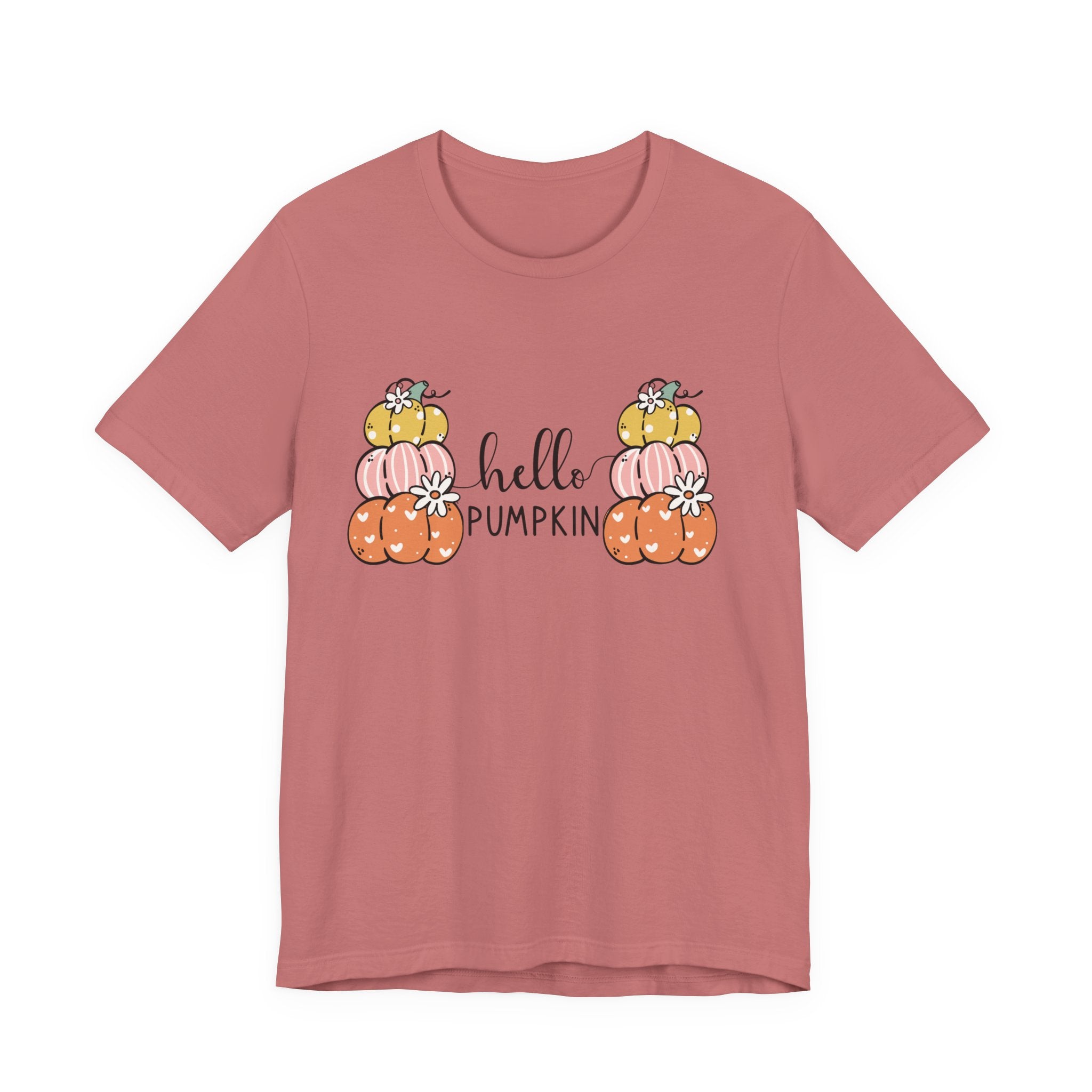 Hello Pumpkin T‑Shirt — Cute Stacked Pumpkins Fall Tee