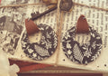 Beautiful Wood and Leather Circle Hoop Earrings