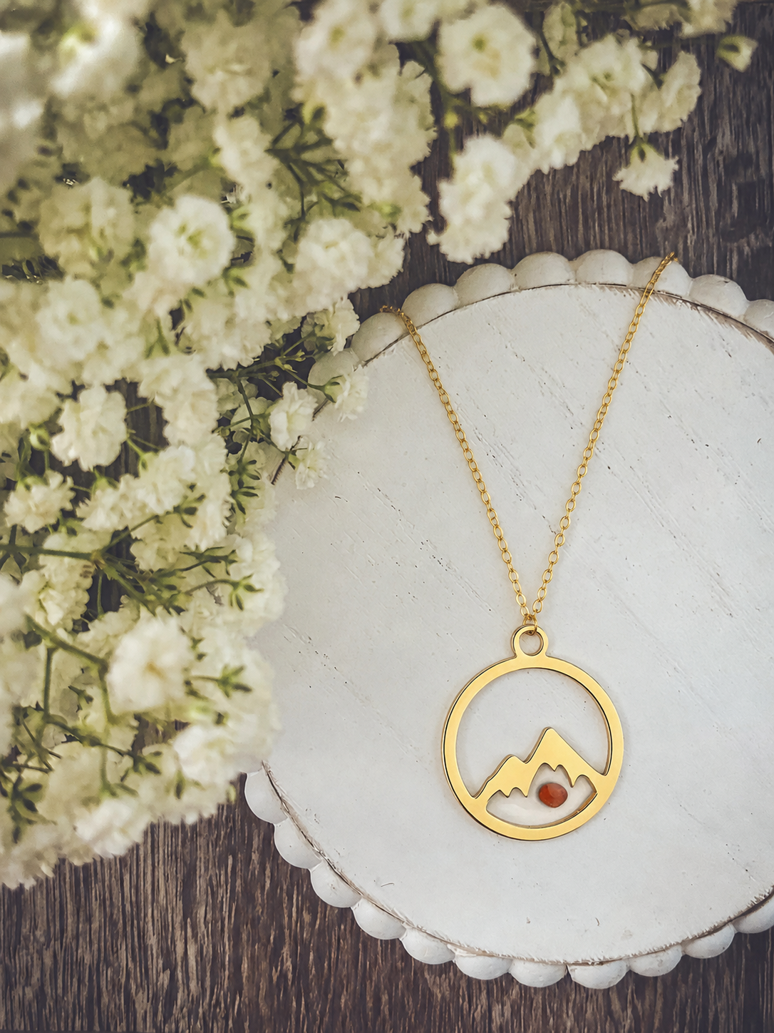 Beautiful Gold or Silver Mountain and Mustard Seed Faith Necklace